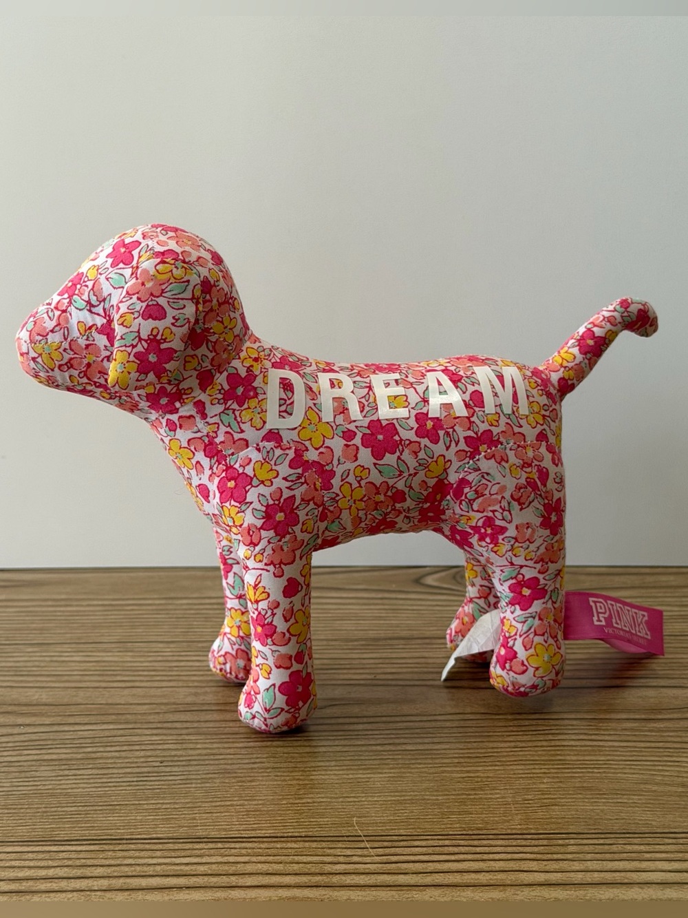 VS Victoria's Secret PINK Floral Flower Pink DREAM Small Plush Dog y2k